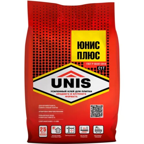 Клей для плитки Unis Плюс