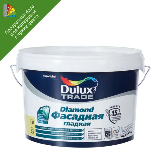 Краска фасадная Dulux Professional Diamond матовая прозрачная база BC 2.25л