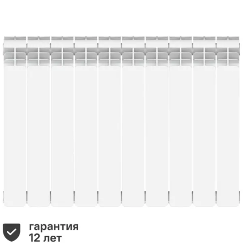 Радиатор секционный Equation Aluminium 500/90 10 секций боковое подключение алюминий белый