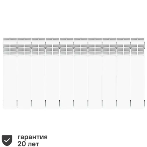 Радиатор секционный Equation Aluminium 350/90 10 секций боковое подключение алюминий белый