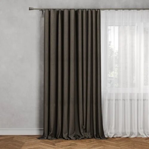 Штора на ленте со скрытыми петлями Inspire Looks 200x260 см цвет серо-коричневый
