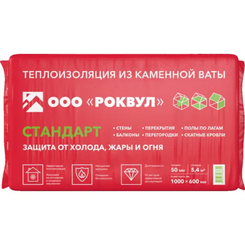 Утеплитель Rockwool Стандарт 50 мм 5.4 м²