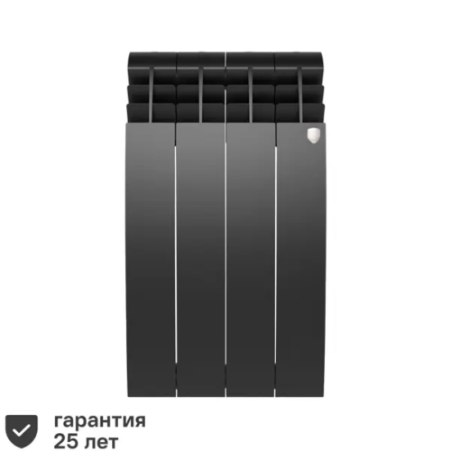 Радиатор секционный Royal Thermo Biliner 500/87 4 секции боковое подключение биметалл черный