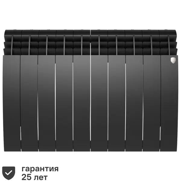 Радиатор секционный Royal Thermo Biliner 500/87 10 секций боковое подключение биметалл черный