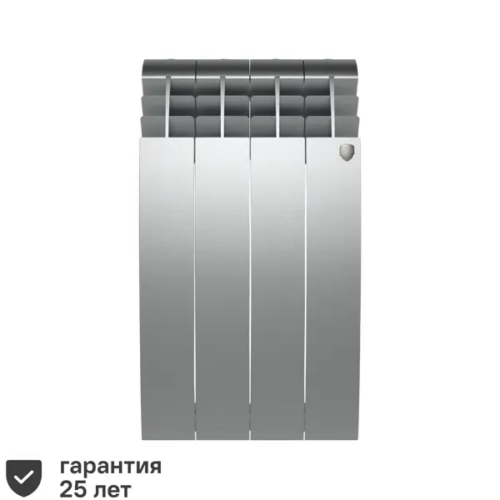 Радиатор секционный Royal Thermo Biliner 500/87 4 секции боковое подключение биметалл серый