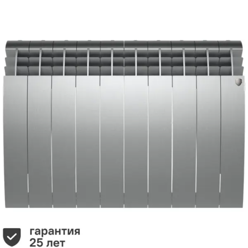 Радиатор секционный Royal Thermo Biliner 500/87 10 секций боковое подключение биметалл серый