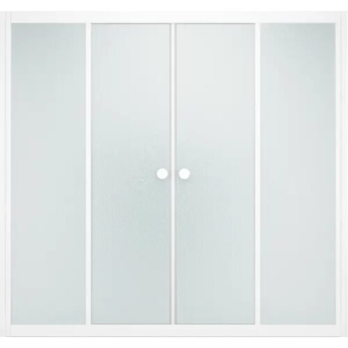 Ширма на ванну Метакам раздвижная 150x140 см матовое стекло профиль белый