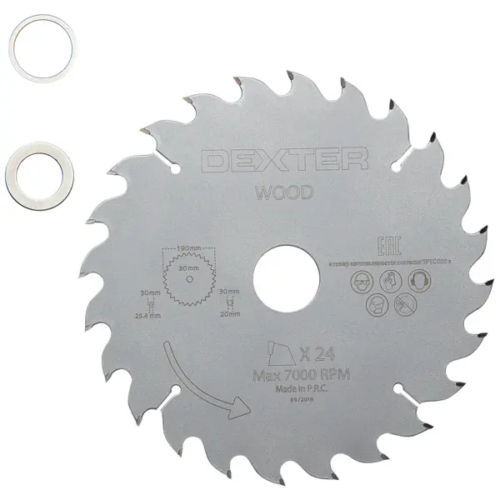 Диск пильный по дереву Dexter FD-E031903024T 24Т 190x30x1.2 мм