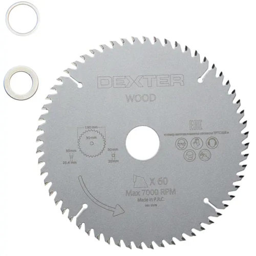Диск пильный по дереву Dexter FD-E031903060T 60Т 190x30x1.2 мм
