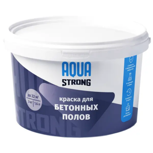 Краска для бетонных полов Aquastrong износостойкая матовая цвет белый 2 кг