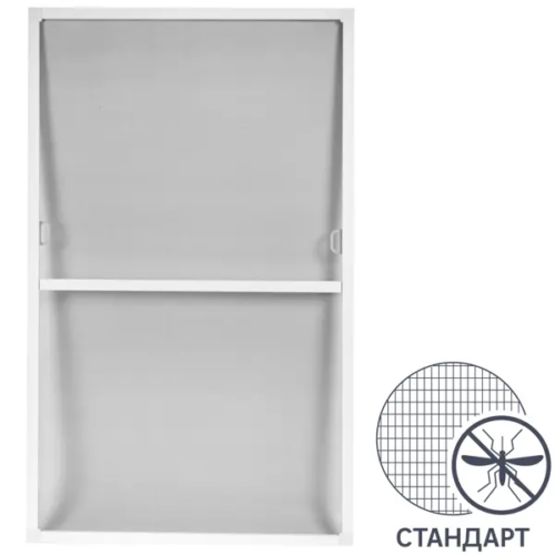 Рамочная москитная сетка 110x73 см к окну ПВХ 120x80 см белая
