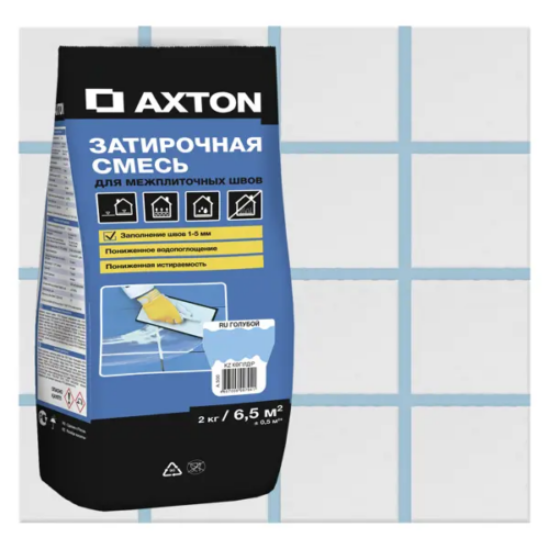 Затирка цементная Axton А.500 2 кг цвет голубой