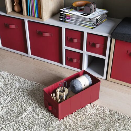 Короб Spaceo KUB 15x15x31 см 6.9 л полипропилен цвет тёмно-красный