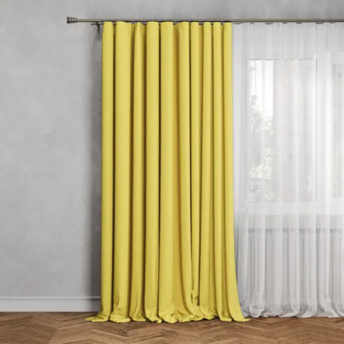 Штора на ленте со скрытыми петлями Inspire Pharell 140x280 см цвет жёлтый Banana 4