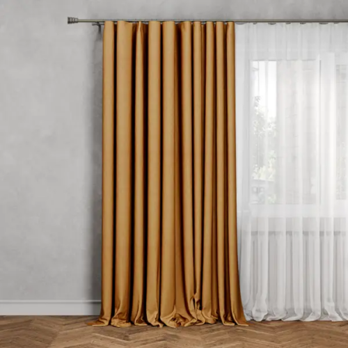 Штора на ленте со скрытыми петлями Inspire Looks 200x260 см цвет жёлтый Solemio 1