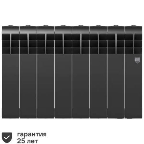 Радиатор секционный Royal Thermo Biliner 350/87 8 секций боковое подключение биметалл черный