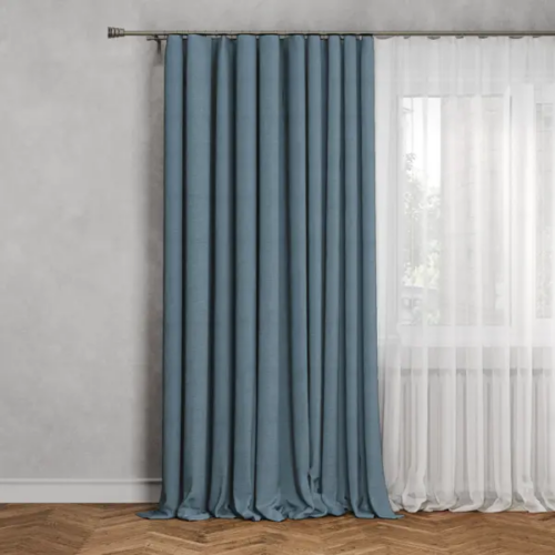 Штора на ленте со скрытыми петлями Inspire Lidia 140x280 см цвет синий Agata 3