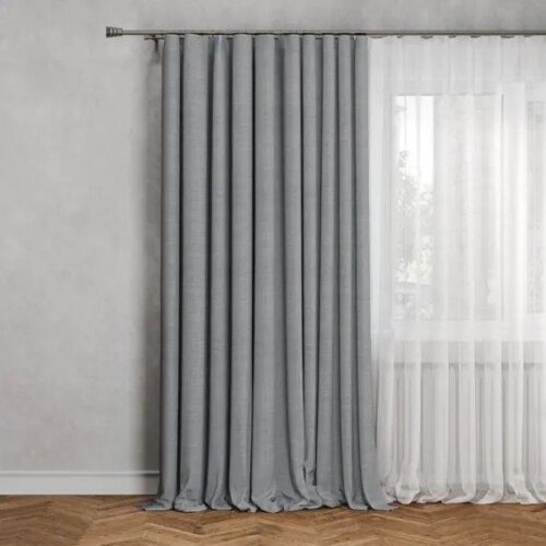 Штора на ленте Inspire Malonn 200x280 см цвет серый Granit 3