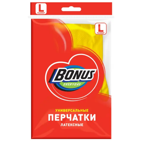 Перчатки латексные Бонус размер 9/L универсальные