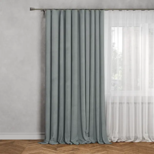 Штора на ленте блэкаут Flax 200x300 см цвет мятный