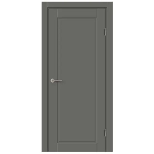 Дверь межкомнатная глухая Пьемонт 80x200 см Hardflex цвет стиппл грей с замком и петлями