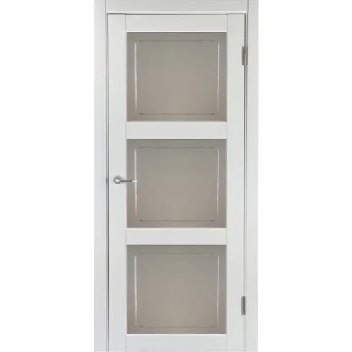 Дверь межкомнатная со стеклом Адажио 90x200 см Hardflex белый с замком и петлями