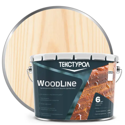 Антисептик защитно-декоративный Текстурол Woodline ДЗС полуглянцевый прозрачный 10 л