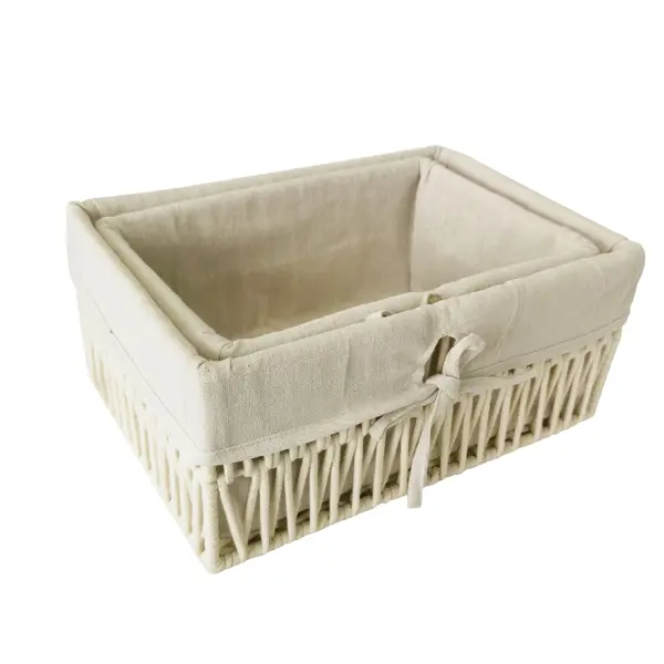 Корзина для хранения 30x13x20 см хлопок цвет белый 2 шт
