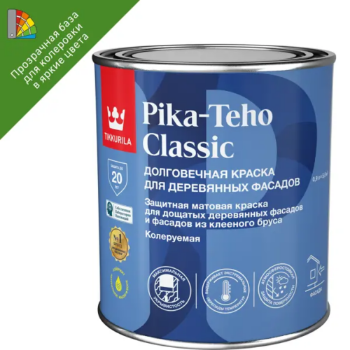 Краска фасадная Tikkurila Pika-Teho Classic моющаяся матовая прозрачная база C 0.9 л