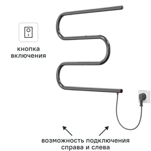 Полотенцесушитель электрический Equation 500x500 мм 40 Вт М-образный цвет хром