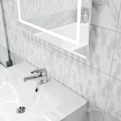 Плитка настенная Mersey Hexo A0554H24105 20x40 см 1.6 м² матовая цвет серый