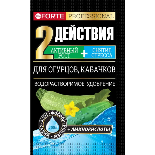 Удобрение Bona Forte для огурцов и кабачков 0.1 кг