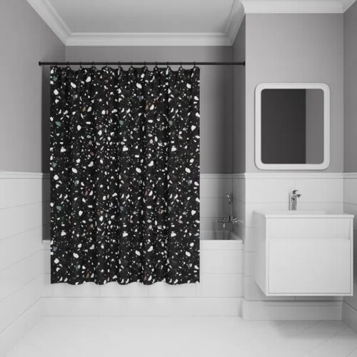 Штора для ванной Iddis Base LM02P18i11 200x180 см полиэстер цвет черный