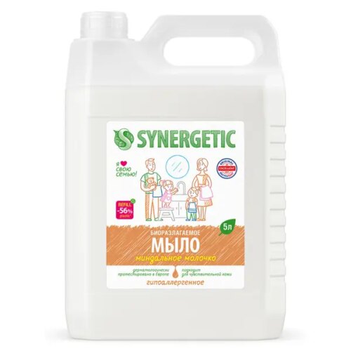 Мыло жидкое для рук Synergetic миндальное молочко 5л