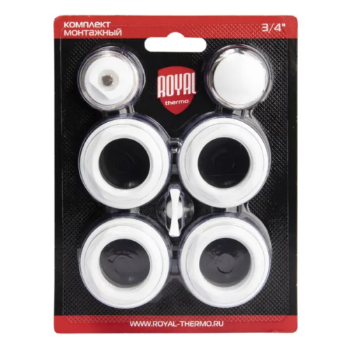 Монтажный комплект для радиатора Royal Thermo 1"x3/4" сталь белый 7 шт.