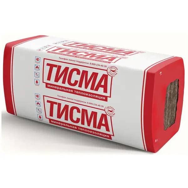 Утеплитель Тисма 100 мм 8 плит 600x1300 мм 6.24 м²